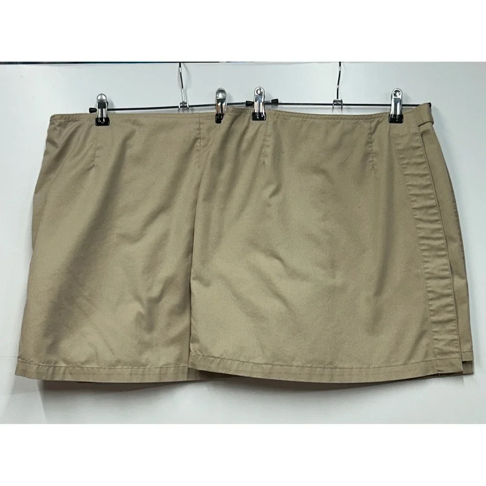 Flynn OHara Girls Khaki School Uniform Skorts Size 12 Set of 2 Tan Twill Wrap